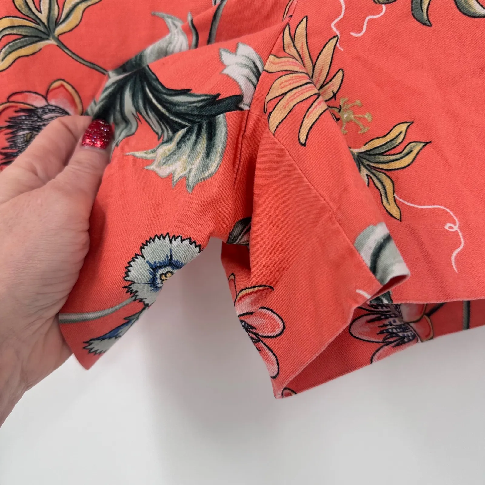 Ann Taylor Devin Fit Coral Floral Print Shorts Womens Size 10 4" inseam - Image 6