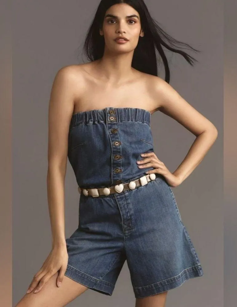 Anthropologie Pilcro Denim Romper XL - Image 2