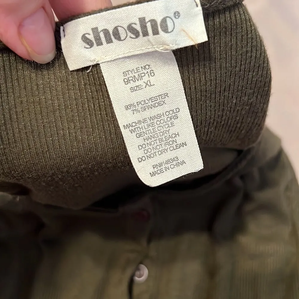 Shosho army green drawstring waist sleeveless romper pockets summer - Image 10