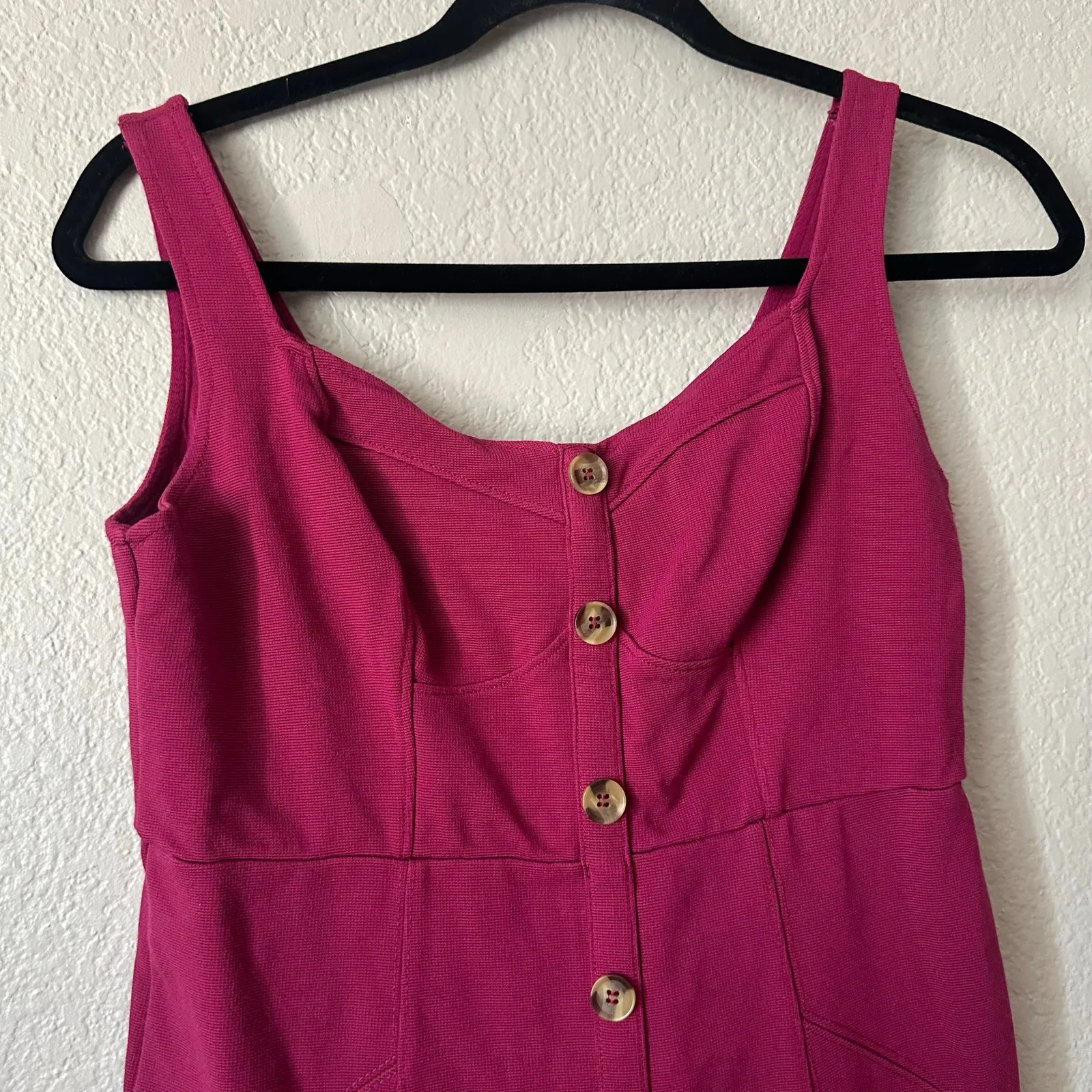 Maeve Anthropologie Knit Midi Dress Dark Fuchsia Size Small P - Image 6