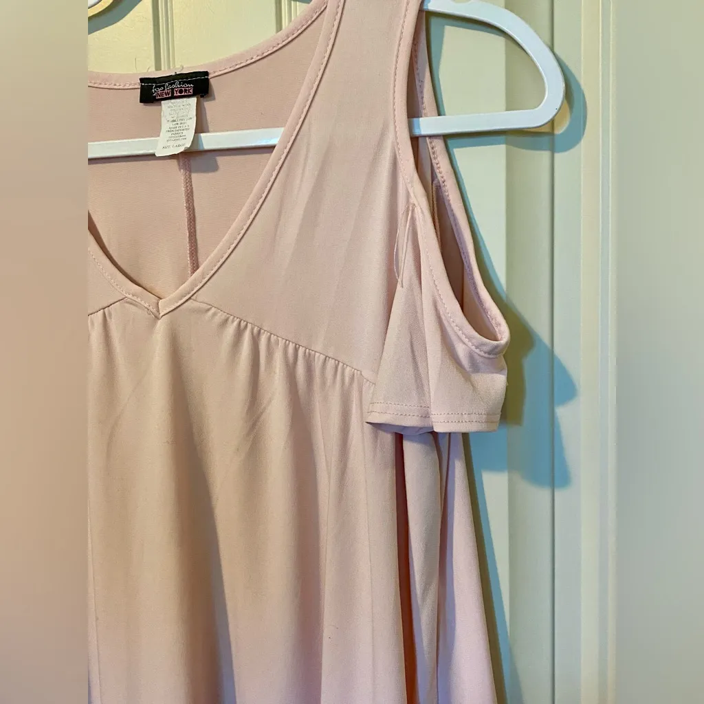 Top Fashion New York Pink Keynote Cold Shoulder Top Shirt Blouse Size L - Image 3