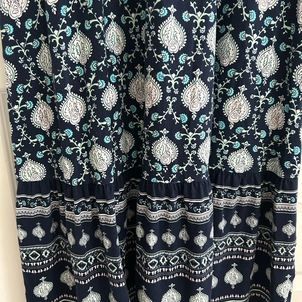 Talbots  Sleeveless Maxi Dress Blue Multi Size S - Image 4