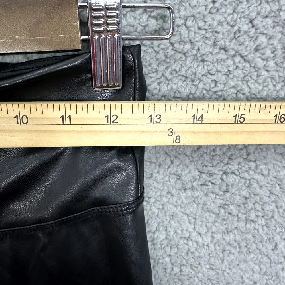 21 Saints Pants‎ Womens Small Black Faux Vegan Leather Pull On Boho Moto Rocker - Image 4