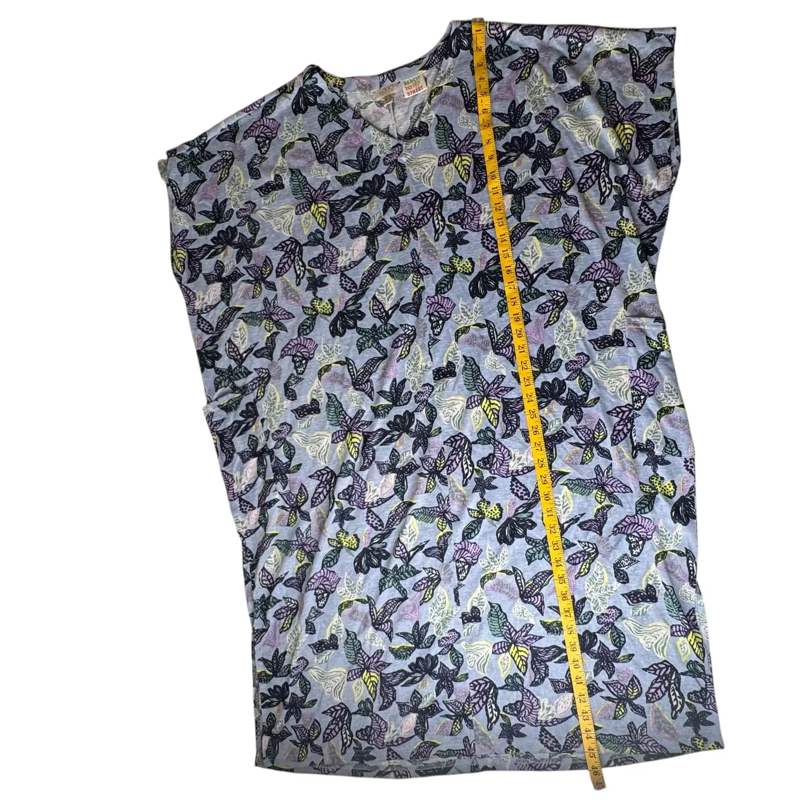 LOGO Lori Goldstein Beach to Street‎ Floral Caftan Dress Size 1X Flowy Tropical Blue - Image 9