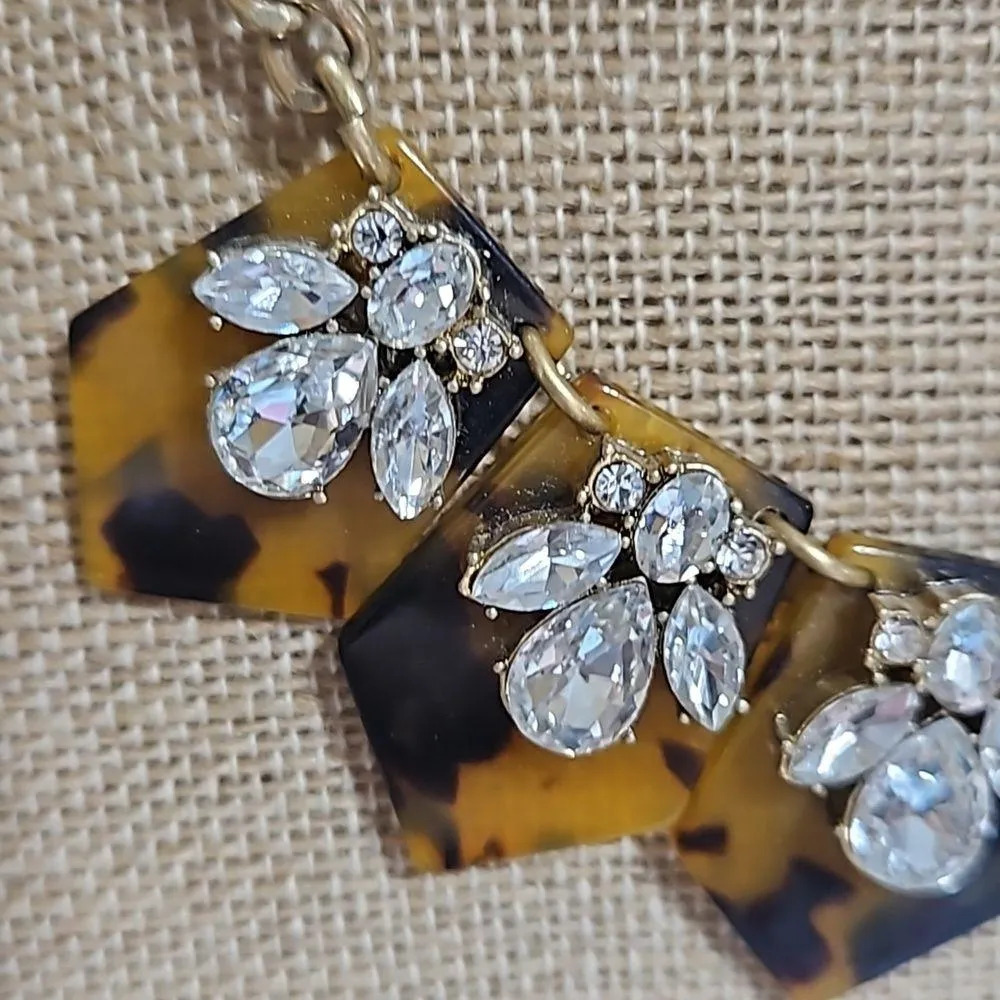 Vintage J.Crew Faux Tourtise and Rhinestones - Image 2