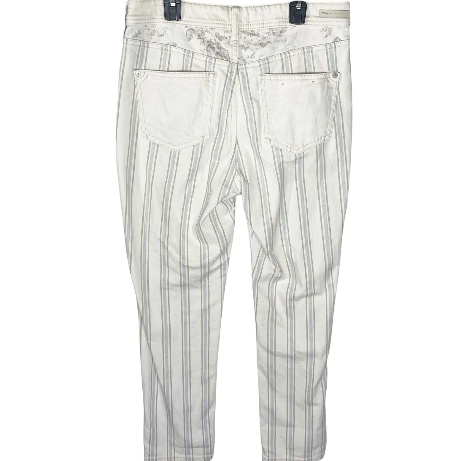 ANTHROPOLOGIE PILCRO Women’s Kenna Cream Striped Floral Slim Pant - Image 4