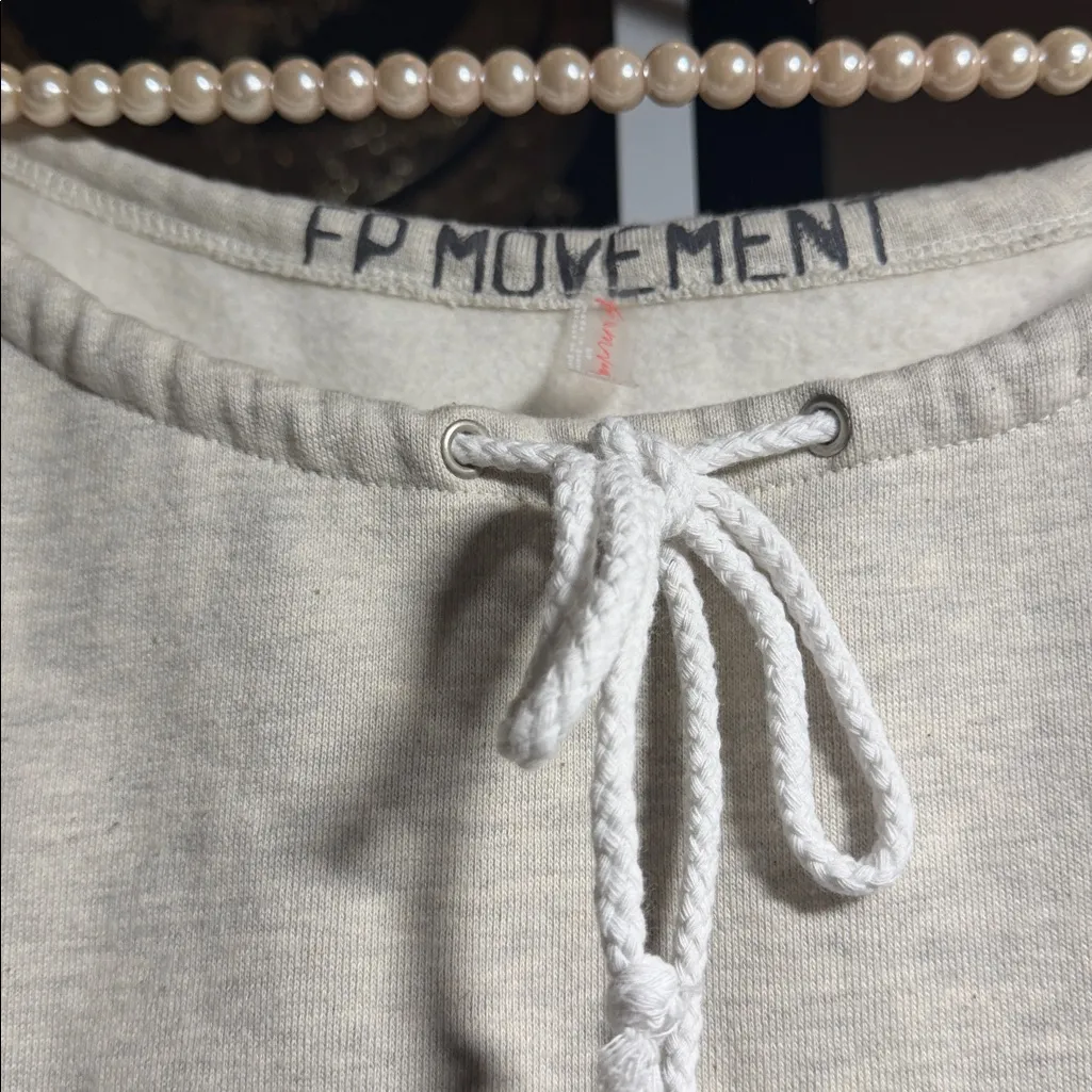 Free People MovyFor The Win Off The Shoulder Sweatshirt Pink - Image 3