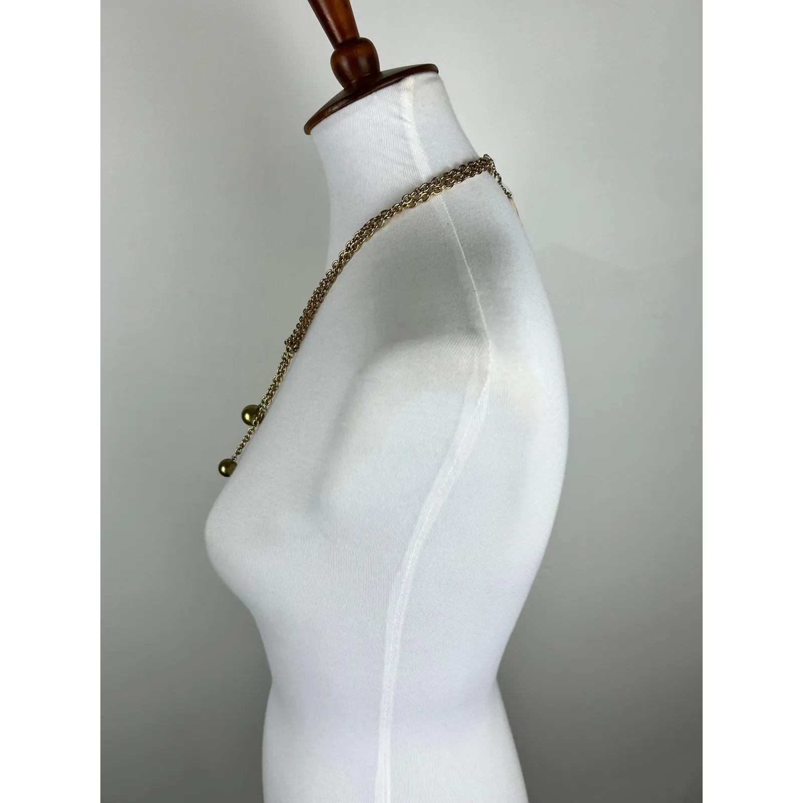 Ann Taylor Gold Tone Chain Necklace with Ball Charm Pendant Fashion Jewelry - Image 11