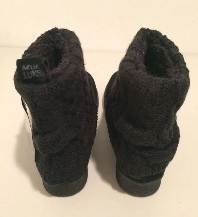 Muk Luks Sweater Boots, Size 7 Black - Image 3