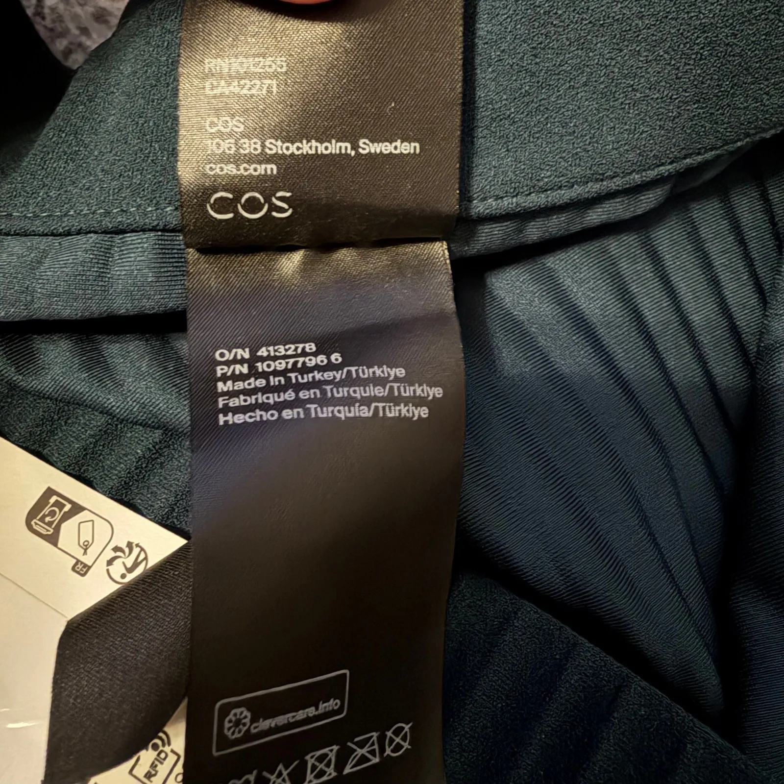 COS Green Pleated High Waist Wide Leg Flare Pants NWT Size Lg - Image 12