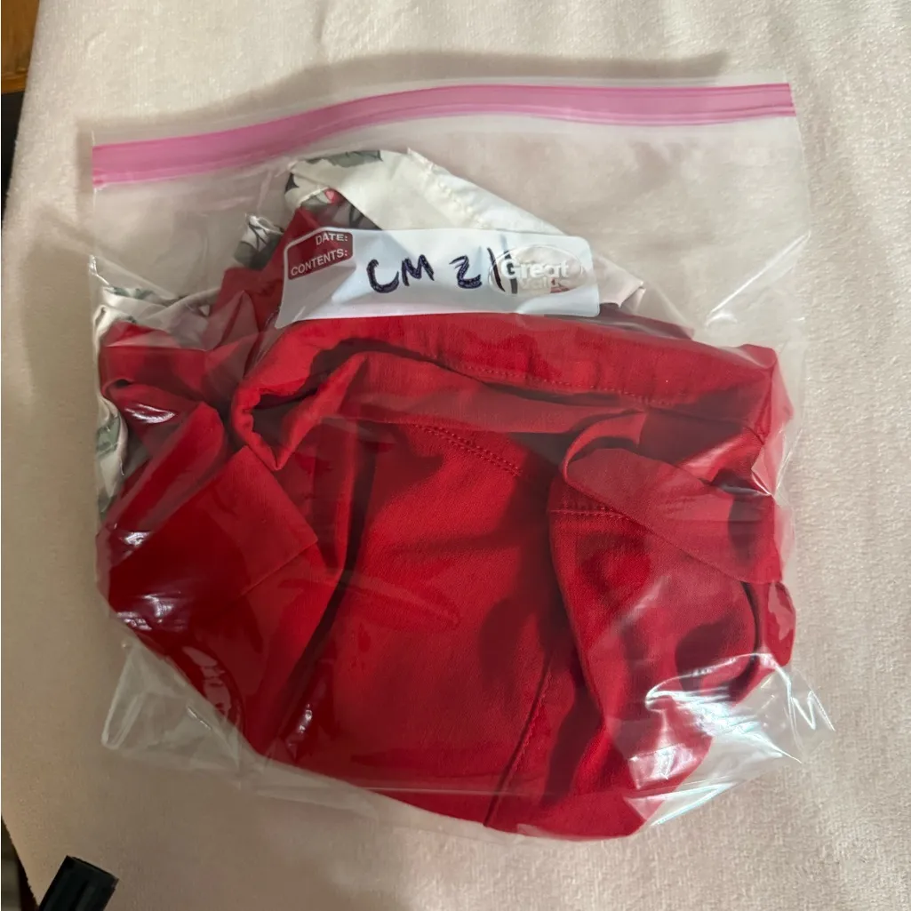 Vibrant Red High Waist Women's Shorts size L Active USA and blouse size M Shine - Image 9