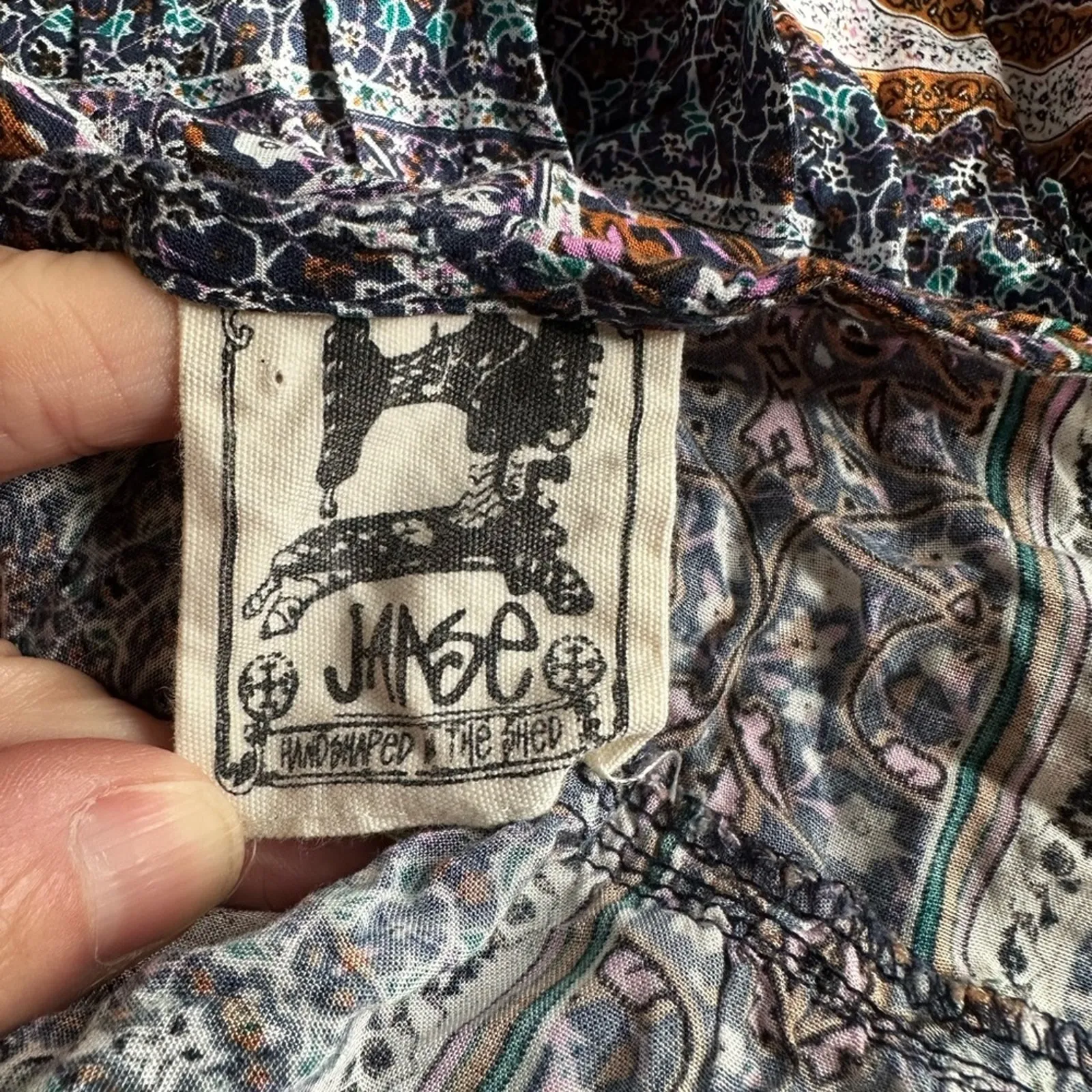 Jaase Midi Dress Button Up Purple Brown Fall Fairy Romantic Boho Prairie Peasant - Image 6