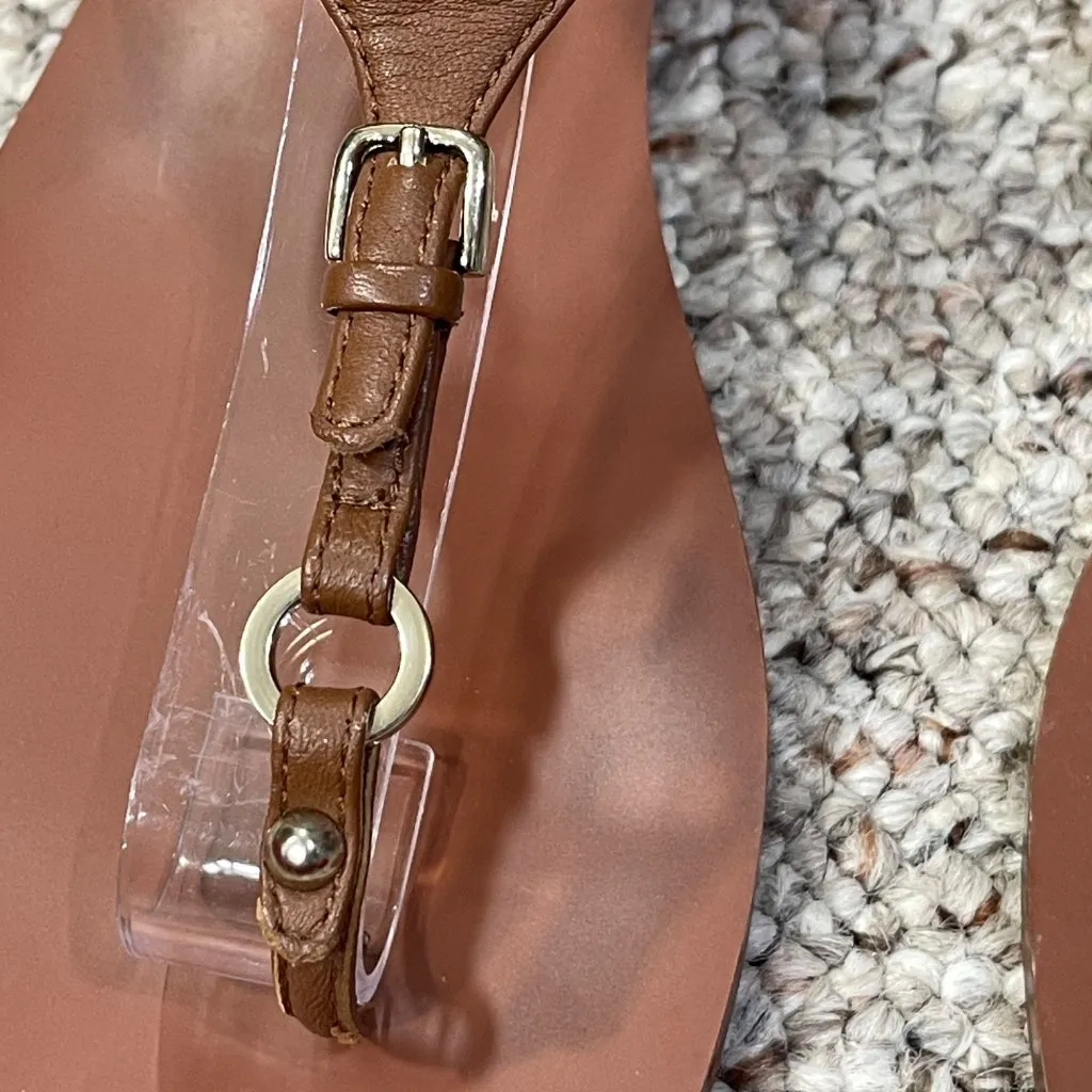 WHBM Aviva Gladiator Sandal Brown Snake size 8.5 Back Zip - Image 4