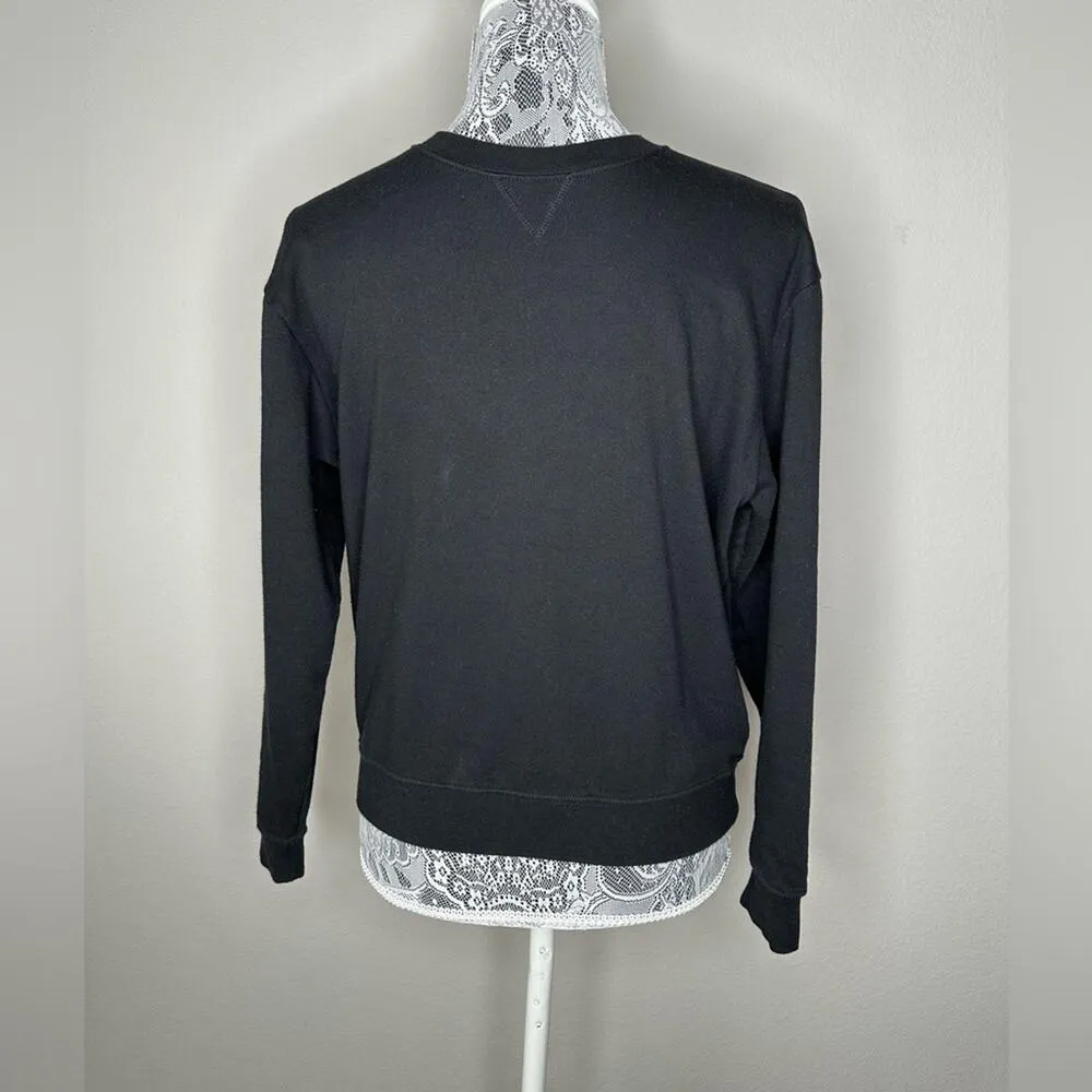 Womens Casual Black Logo Crew Neck Pullover Sweatshirt Size XS - Image 4