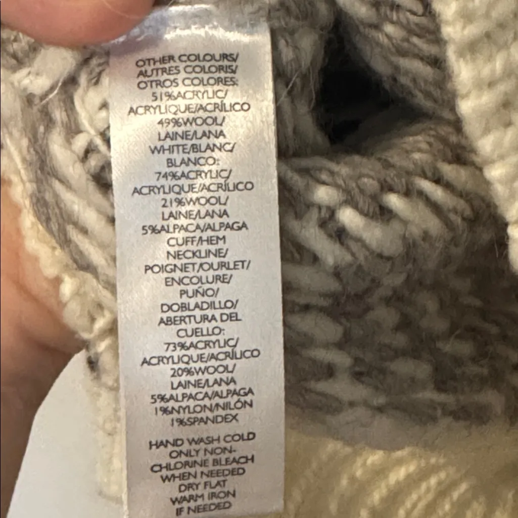 Ann Taylor LOFT Wool Alpaca Blend Chunky Knit Sweater Long Sleeve Women’s XS - Image 8