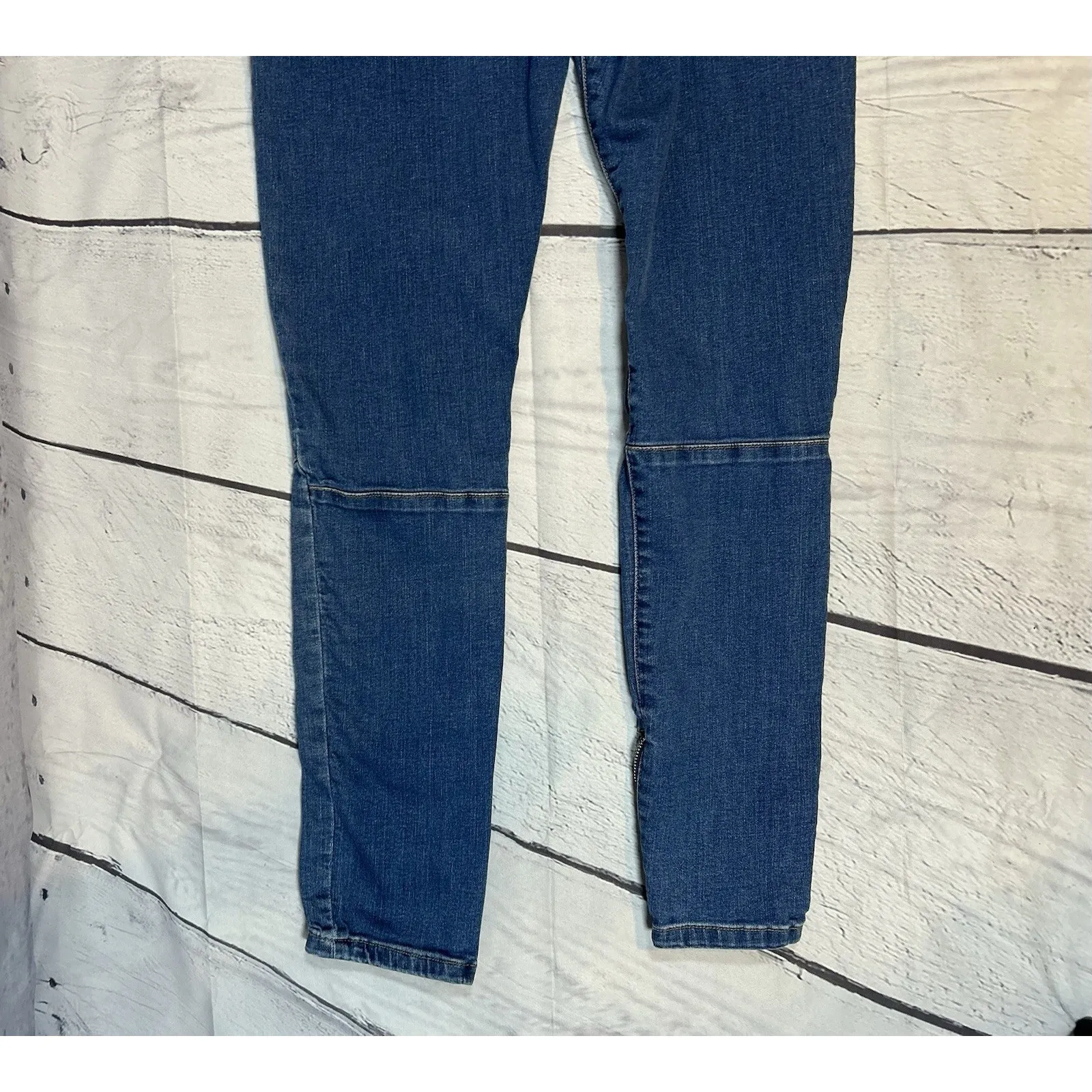 Free People We The Free Bella Moto Skinny Jeans Blue Denim Size 25 - Image 6