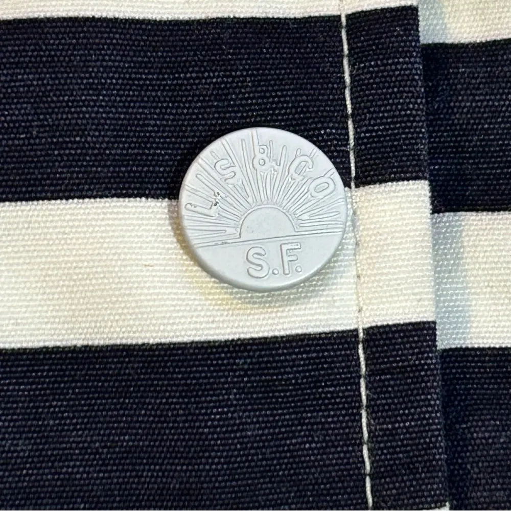 Levi's Trekking Parka Striped Hooded Jacket Nautical Canvas Navy/White Large NWT - Image 7