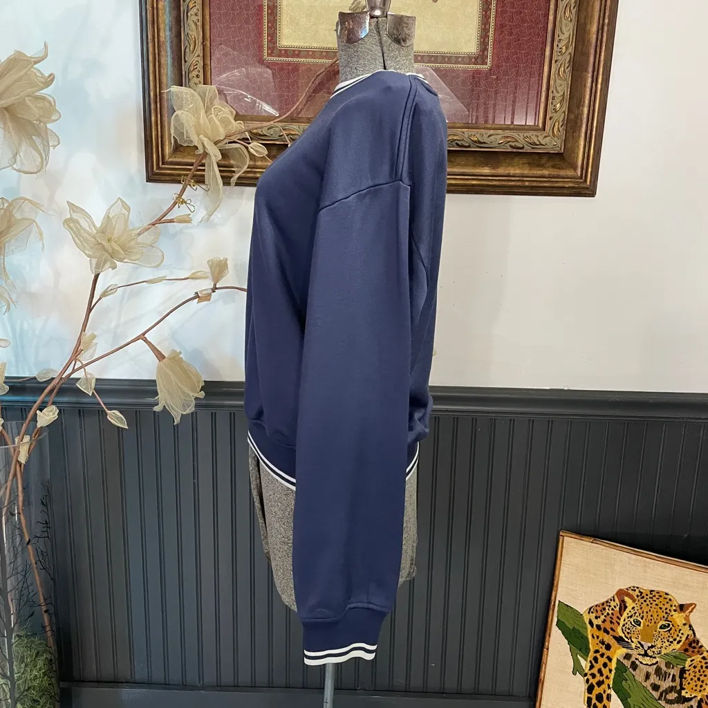 Aritzia Wilfred Free Junction Navy Sweatshirt Collegiate Preppy - Sz M 🧡🎀 - Image 7