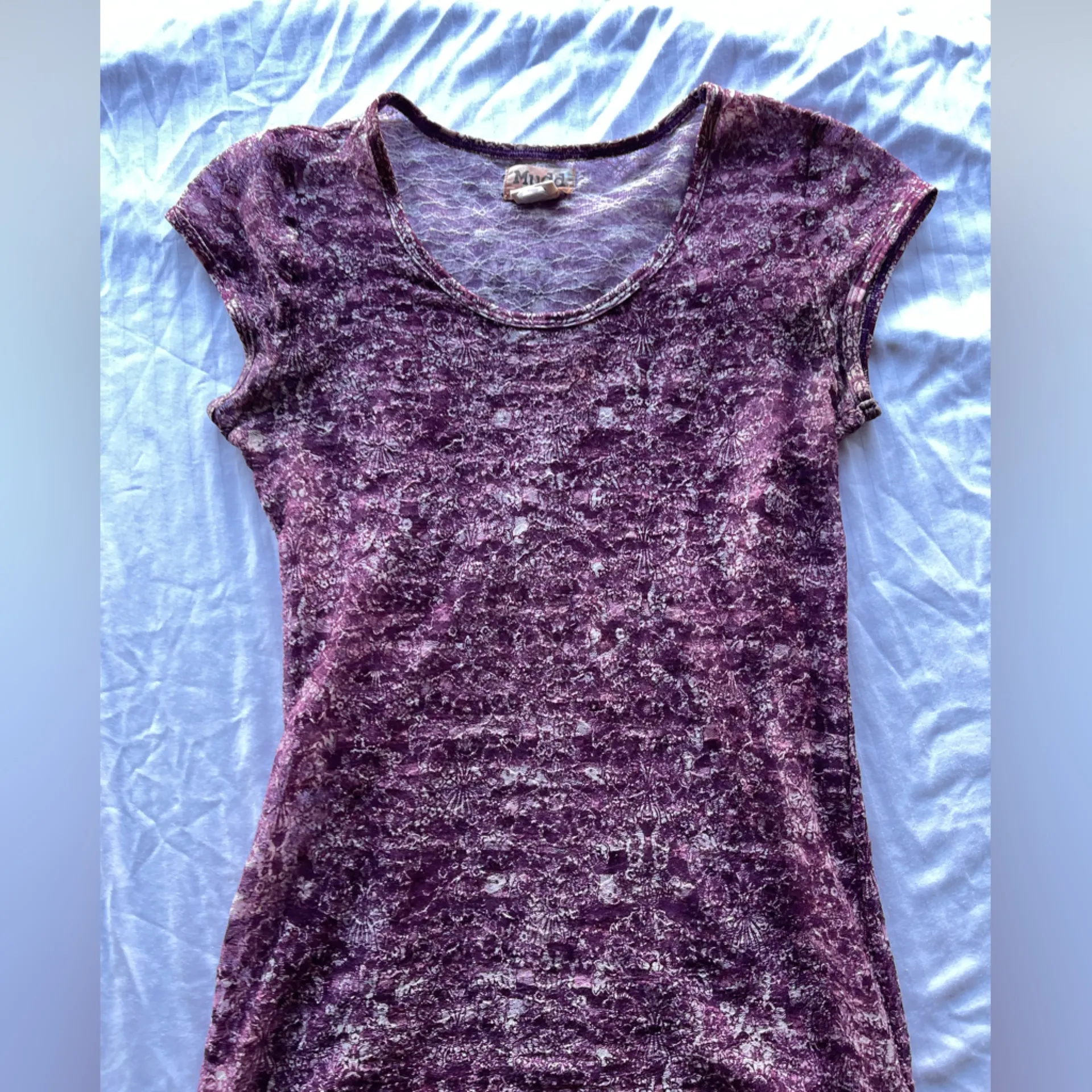 Vintage Mudd Womens Road Trip T-Shirt Purple Polyester Blend Tee sz L - Image 2