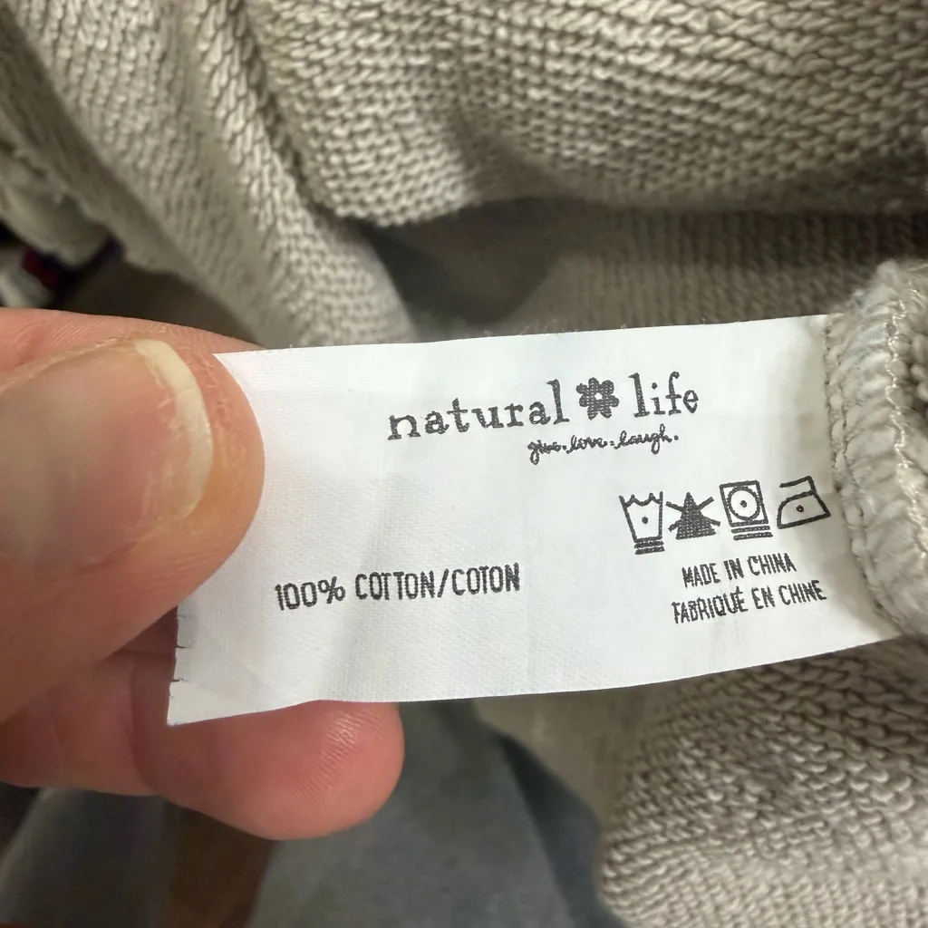 NATURAL LIFE Gray V-Neck Women's Sweater L/XL - Image 5