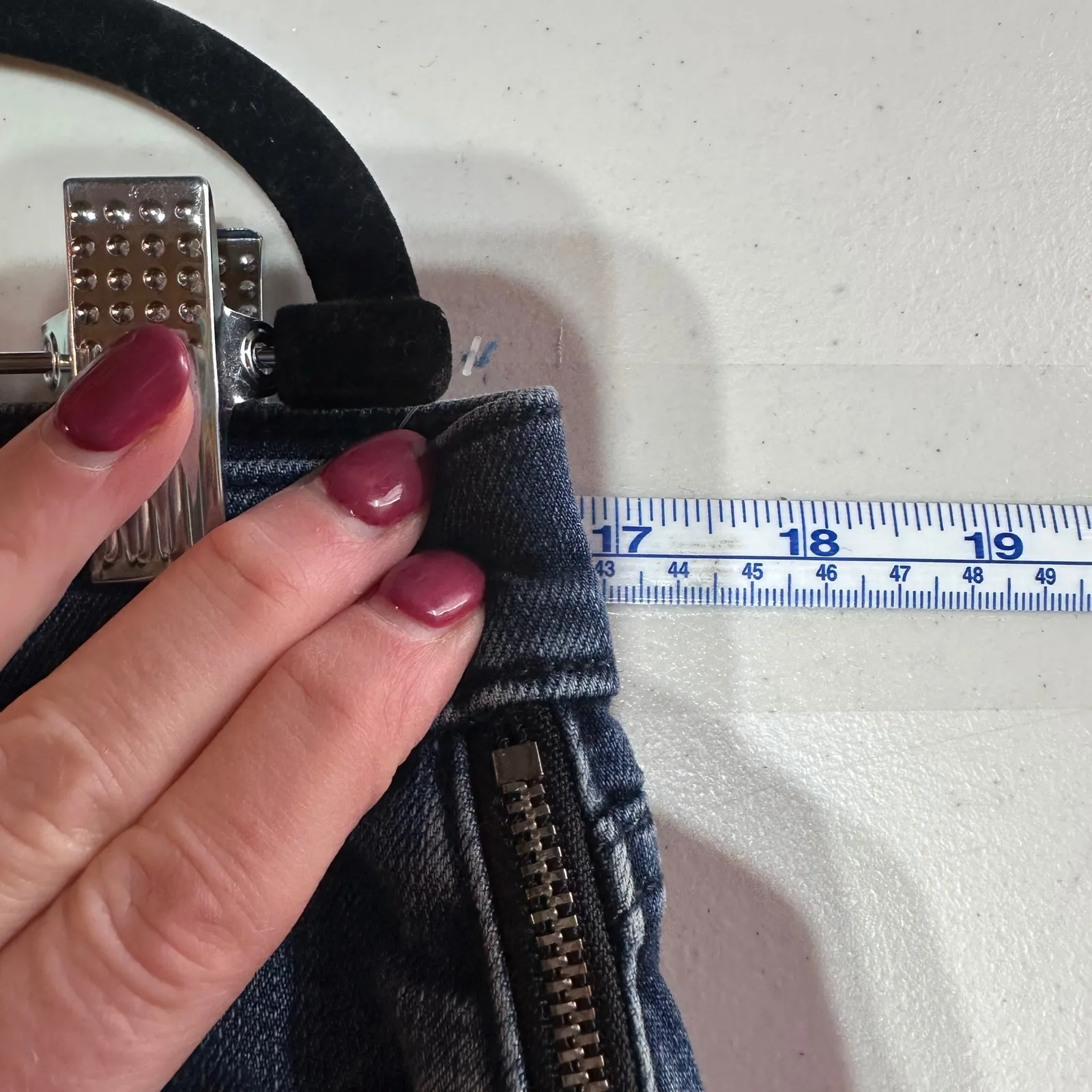 Abercrombie Fitch Womens Denim Jean micro mini Shorts Zipper Blue Size 28 - Image 7