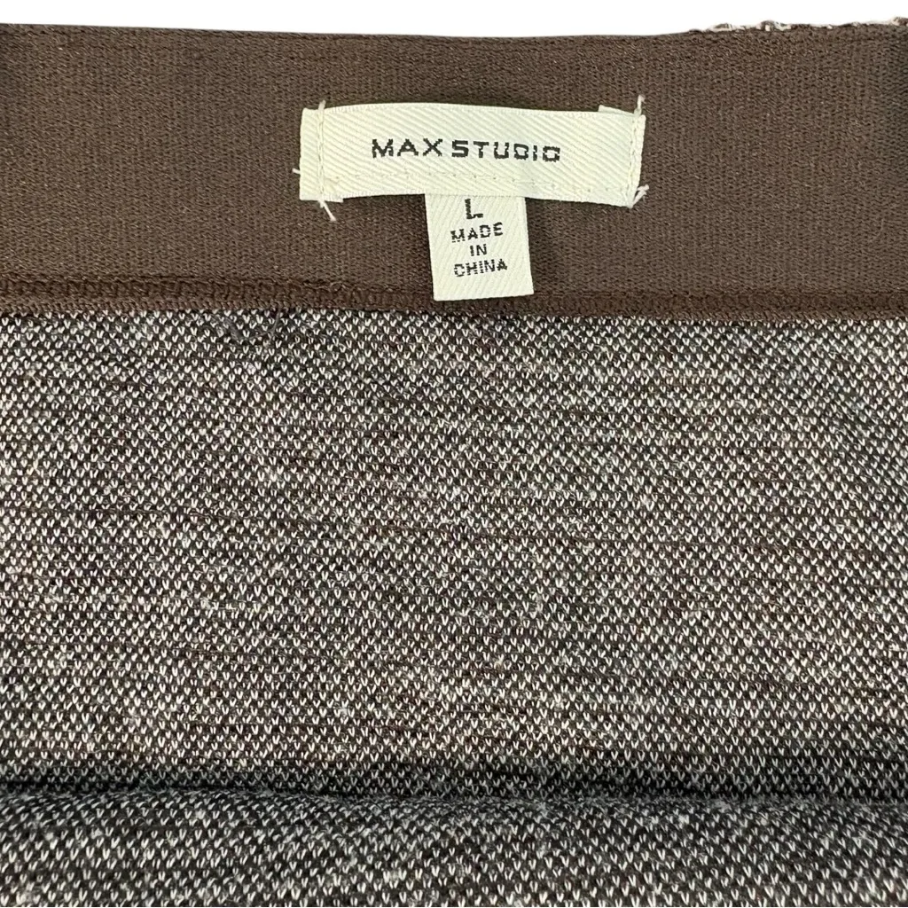Max Studio Skirt Womens Size Large Brown Tweed Academia Old Money Mini Preppy - Image 7