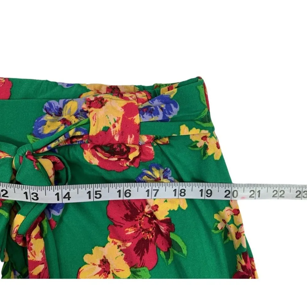 Rouge Collection Women's Floral Green Lounge Pants Size 3X - Image 6