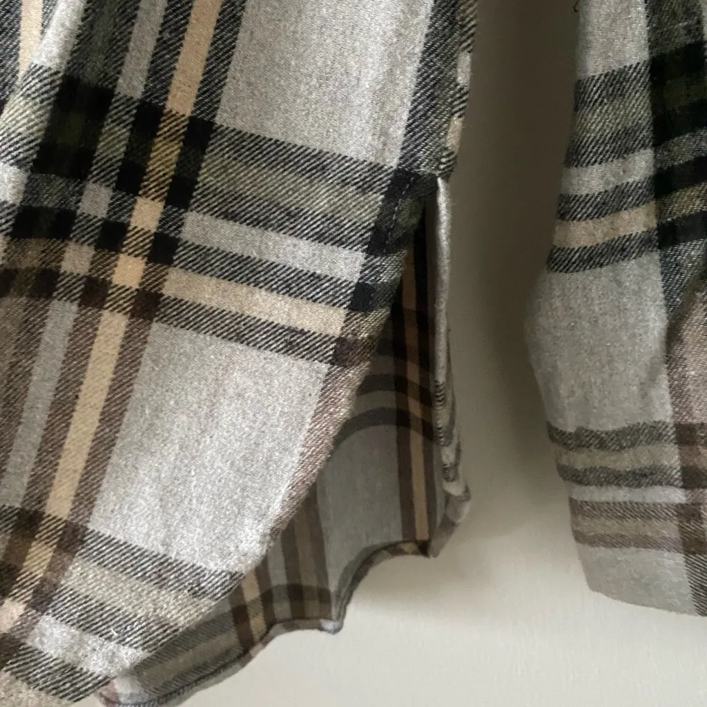 Panache NWOT  Apparel Gray Black Plaid Cabincore 100% Cotton Button Down Size S - Image 6