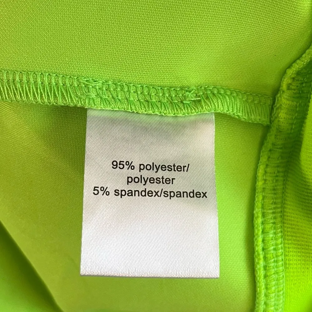 Pam & Gela Jacket; Solid Track Jacket in Lime w/ Black & White Stripes Sz M GUC - Image 11