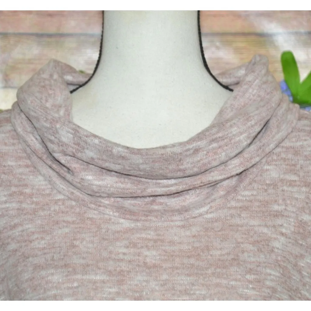 Knox Rose Ladies Pink Pullover Sweater Shift Dress Size L Cowl Neck Knee Length - Image 3