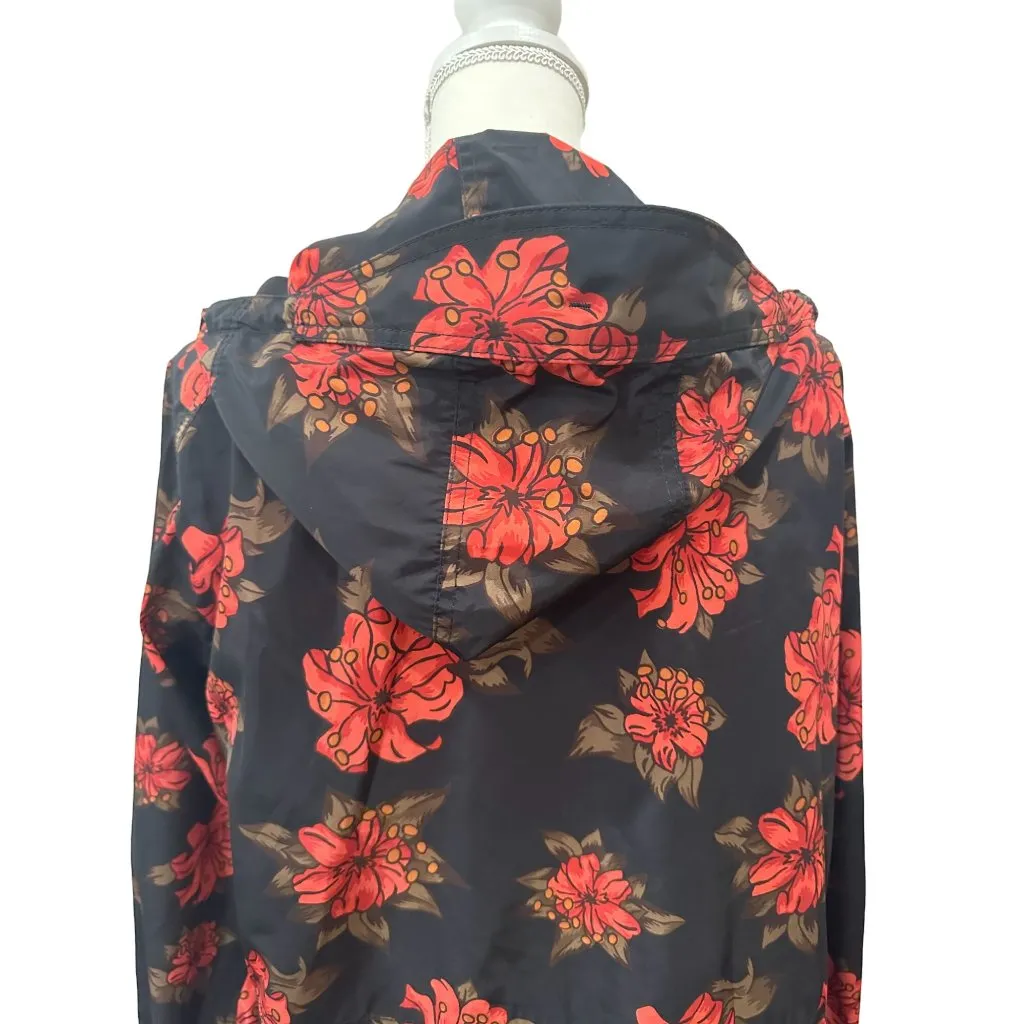 COACH Floral Windbreaker Hoodie Jacket Size Small - Image 8