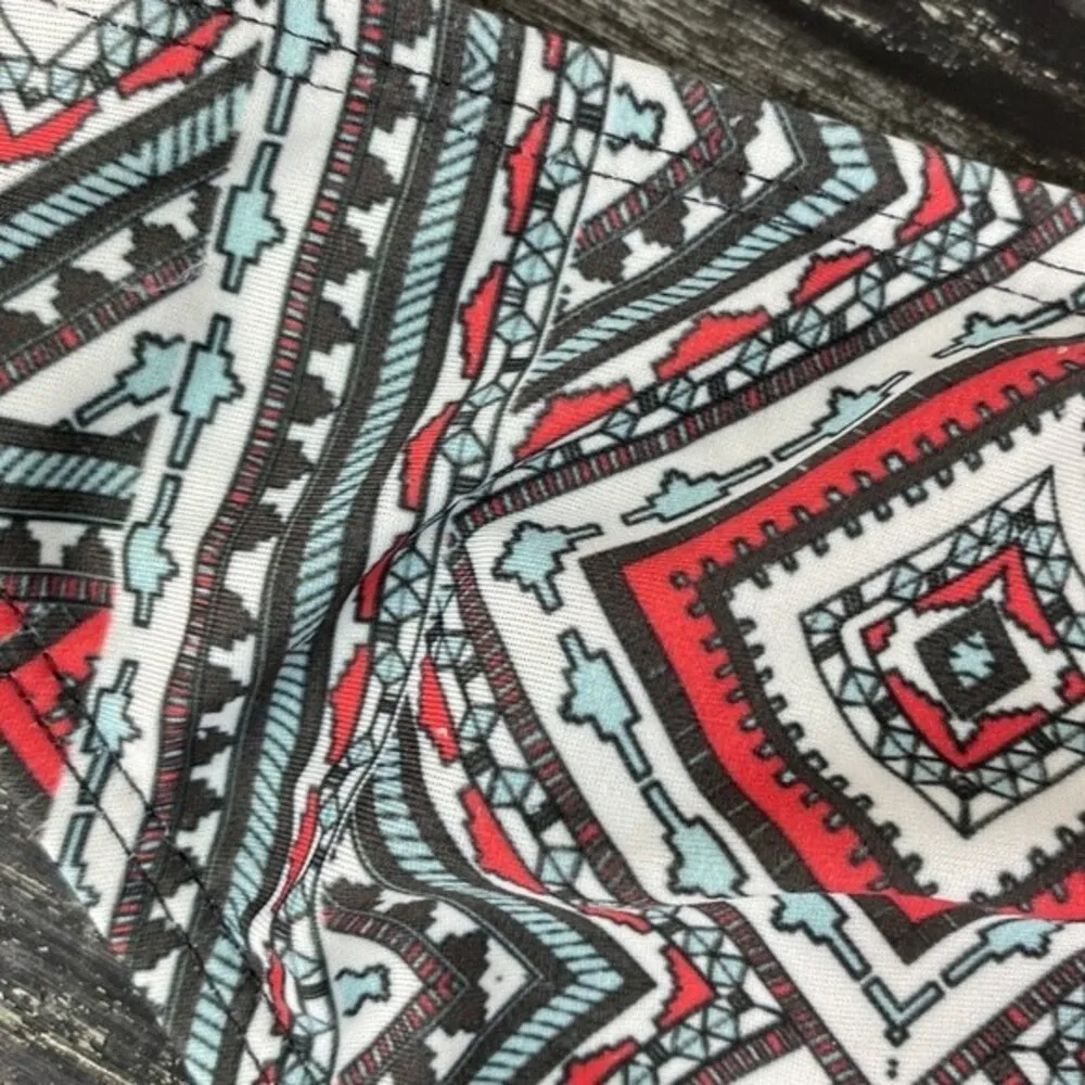 L Space White Tribal Print Bikini Swim Suit Full Cut Cover Bottoms L - Image 3