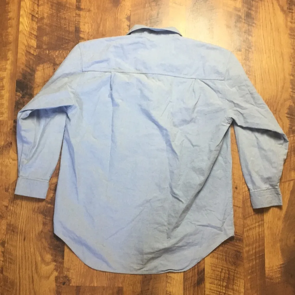 BLUE GEOMETRIC RAINBOW EMBROIDERED BUTTON UP Size L - Image 5