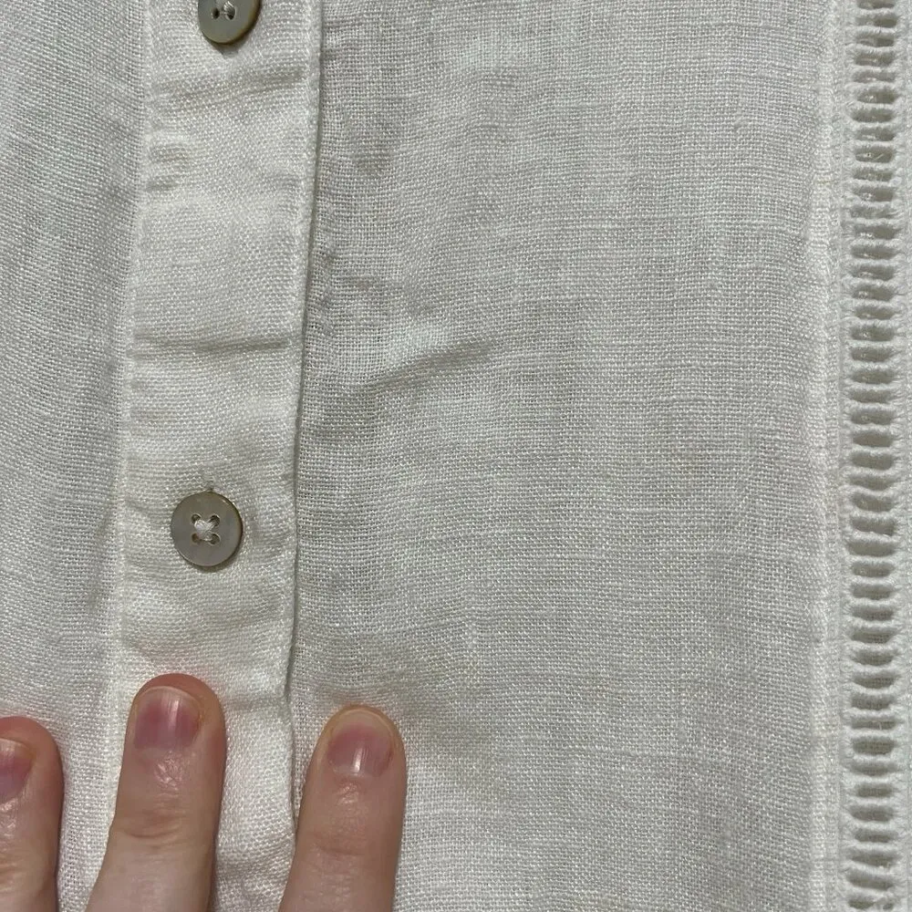 FAHERTY Prado Linen Dress In White‎ Size XS - Image 8