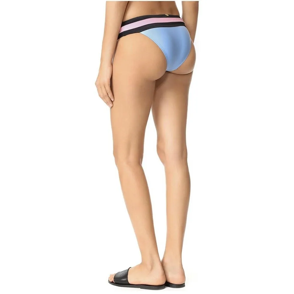 PILYQ Swimwear Women's Bikini Bottom Blue Medium Cheeky Pink Black Thick Band - Image 2