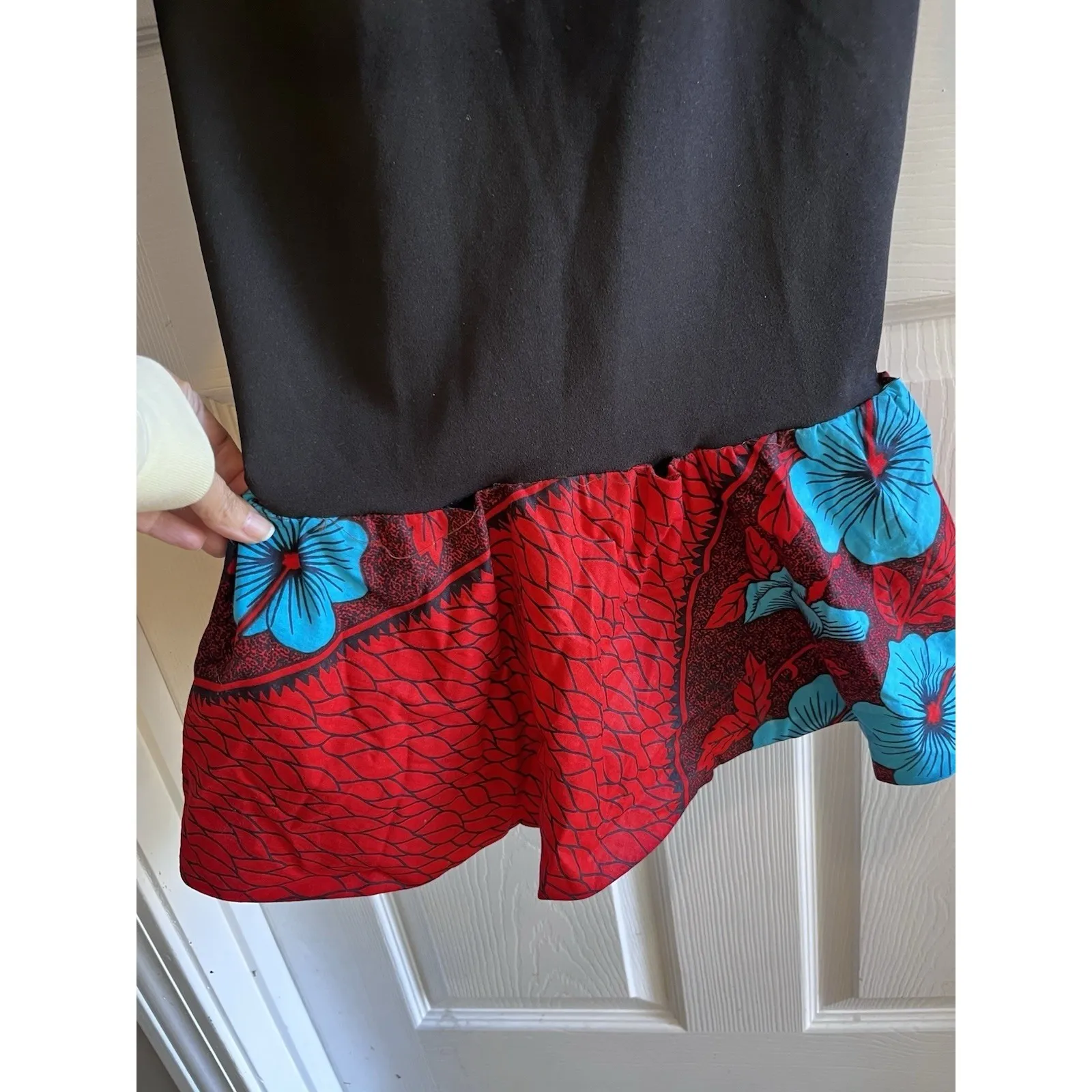 Black Calvin Klein Dress Ankora Style African Floral Size 4 - Image 5