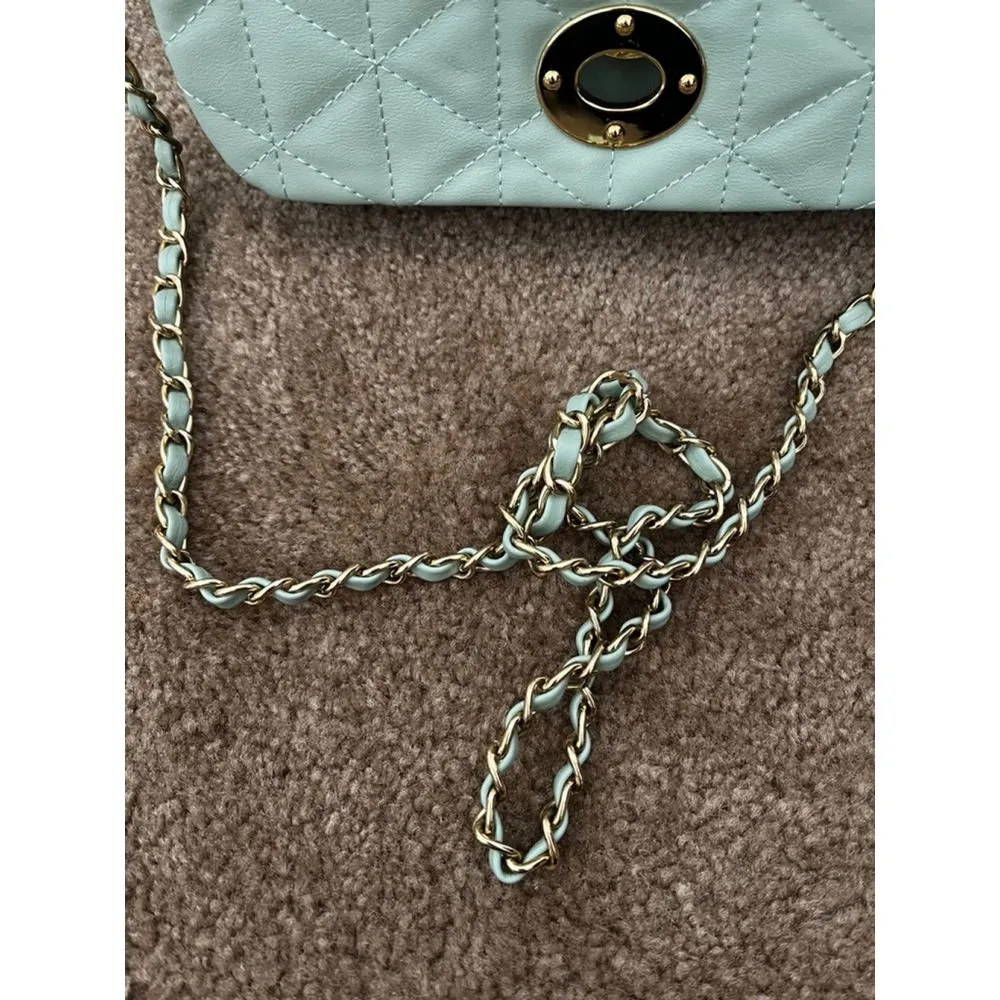 Forever 21 crossbody bag purse Quilted Faux leather summer beach Sea Mermaid New - Image 4