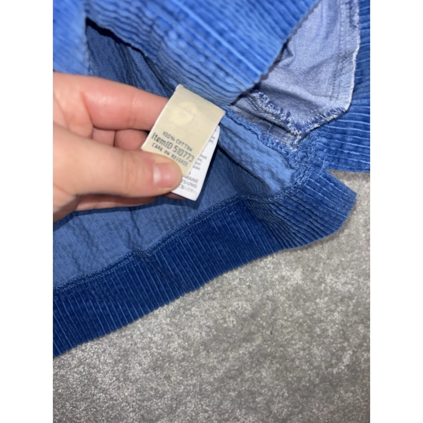 LL Bean Shirt Womens Medium Blue Comfort Corduroy Relaxed Button Up Long Sleeve - Image 6