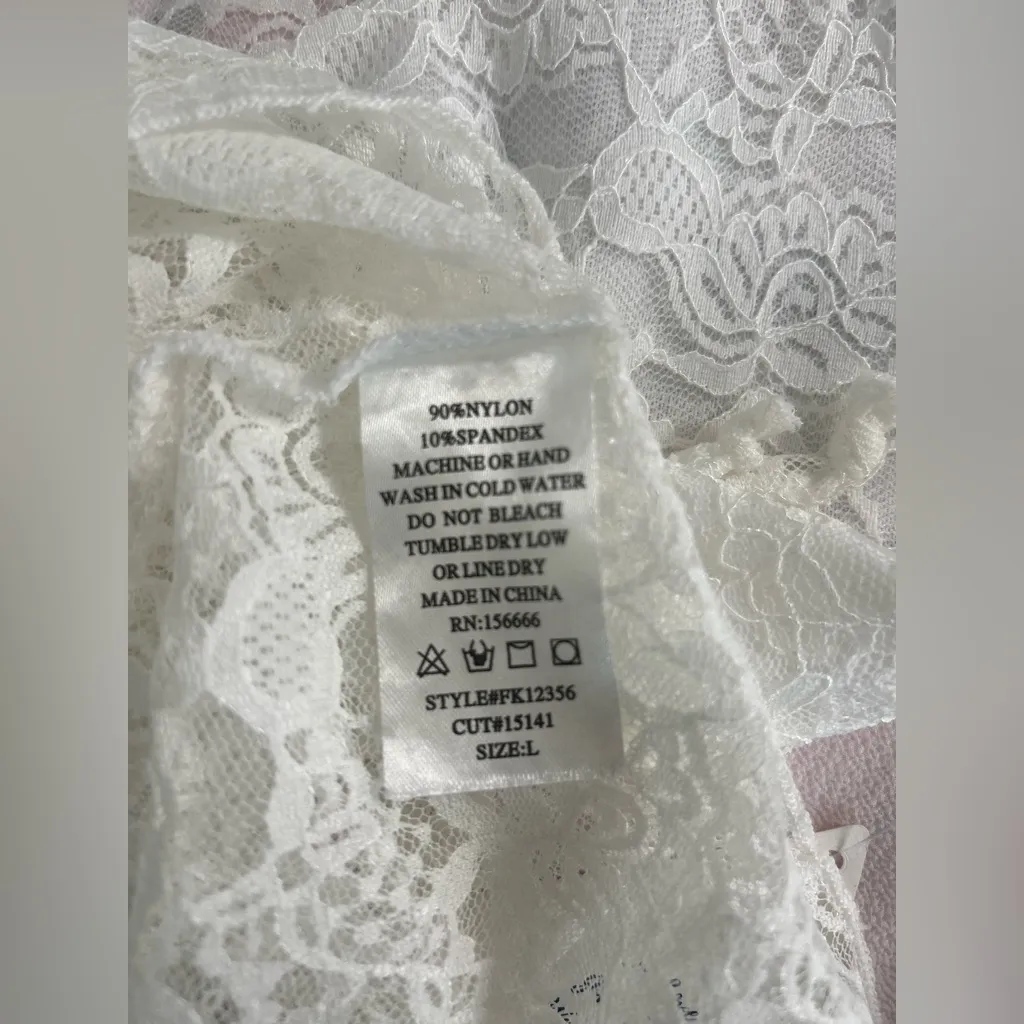 Wild Love white lace blouse. Size L. New with tag. Size L - Image 6