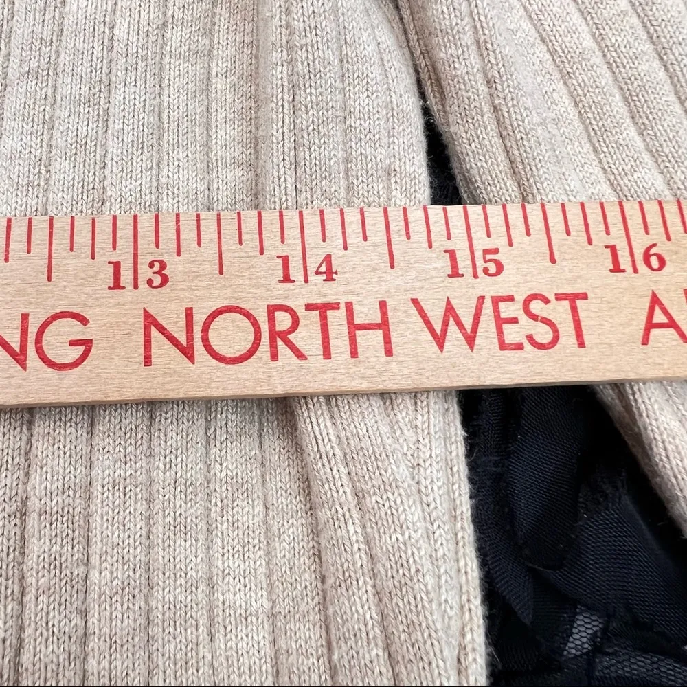 J. Mclaughlin Womens Full Zip Ribbed Tan Cardigan Size XL Closet Staple Casual - Image 9