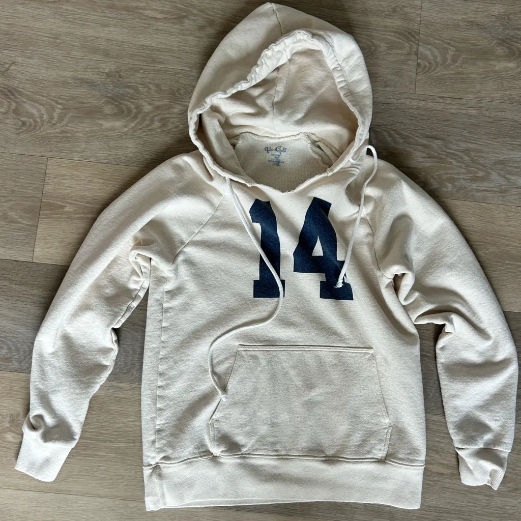 Brandy Melville Cream “14” Hoodie - Image 3