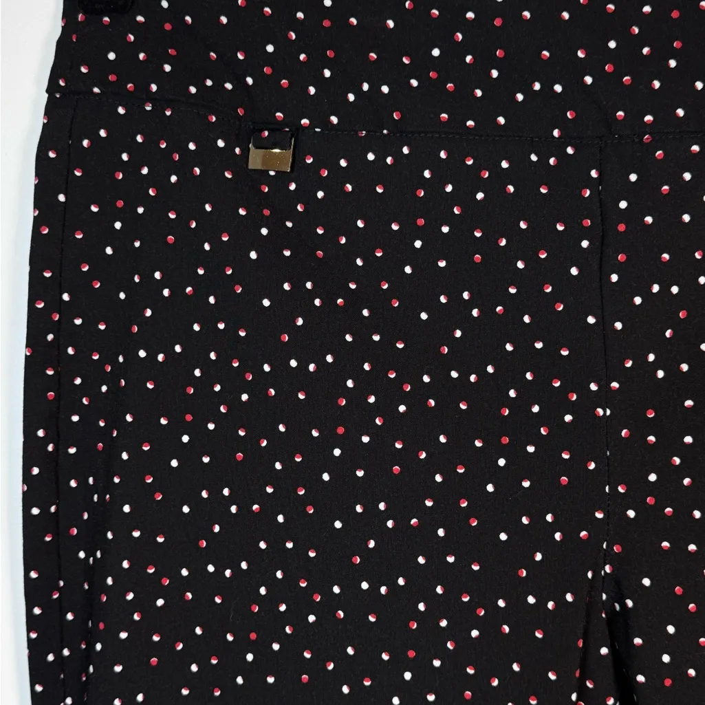 Catherine Malandrino Polka Dot Slim Ankle Pants Black Stretch Large Workwear - Image 2