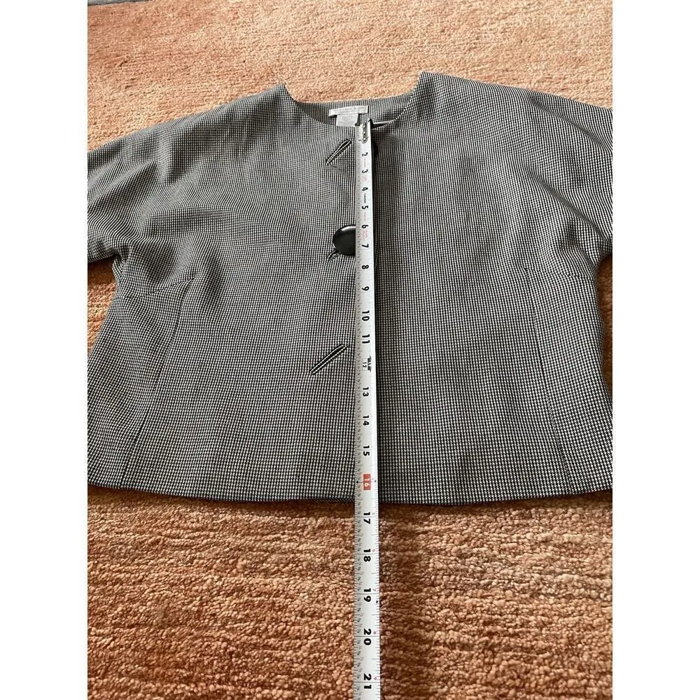 Worthington Stretch Black White Blazer Houndstooth Jacket Womens Sz S Vintage - Image 5