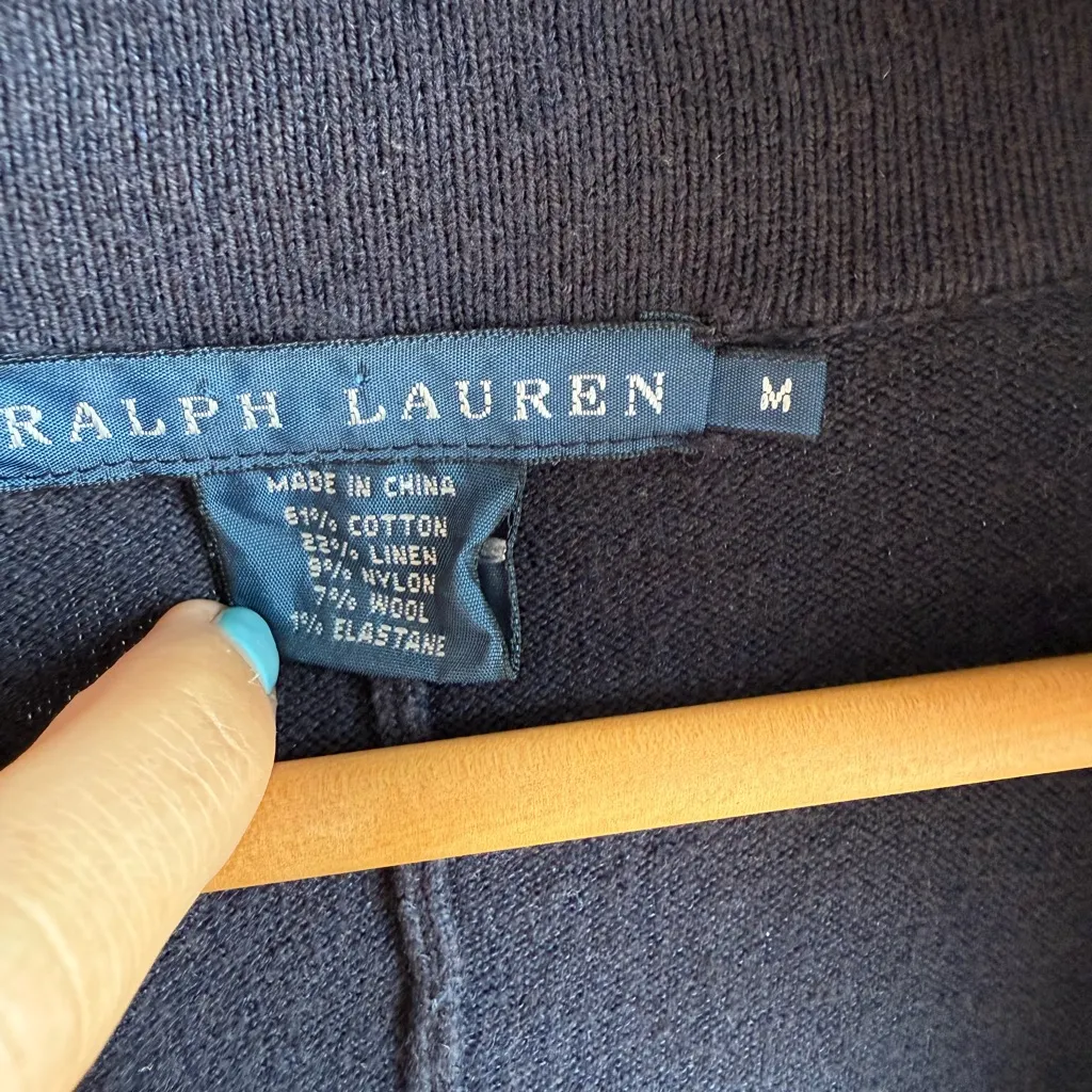 Ralph Lauren Navy Blazer Cardigan size M - Image 4