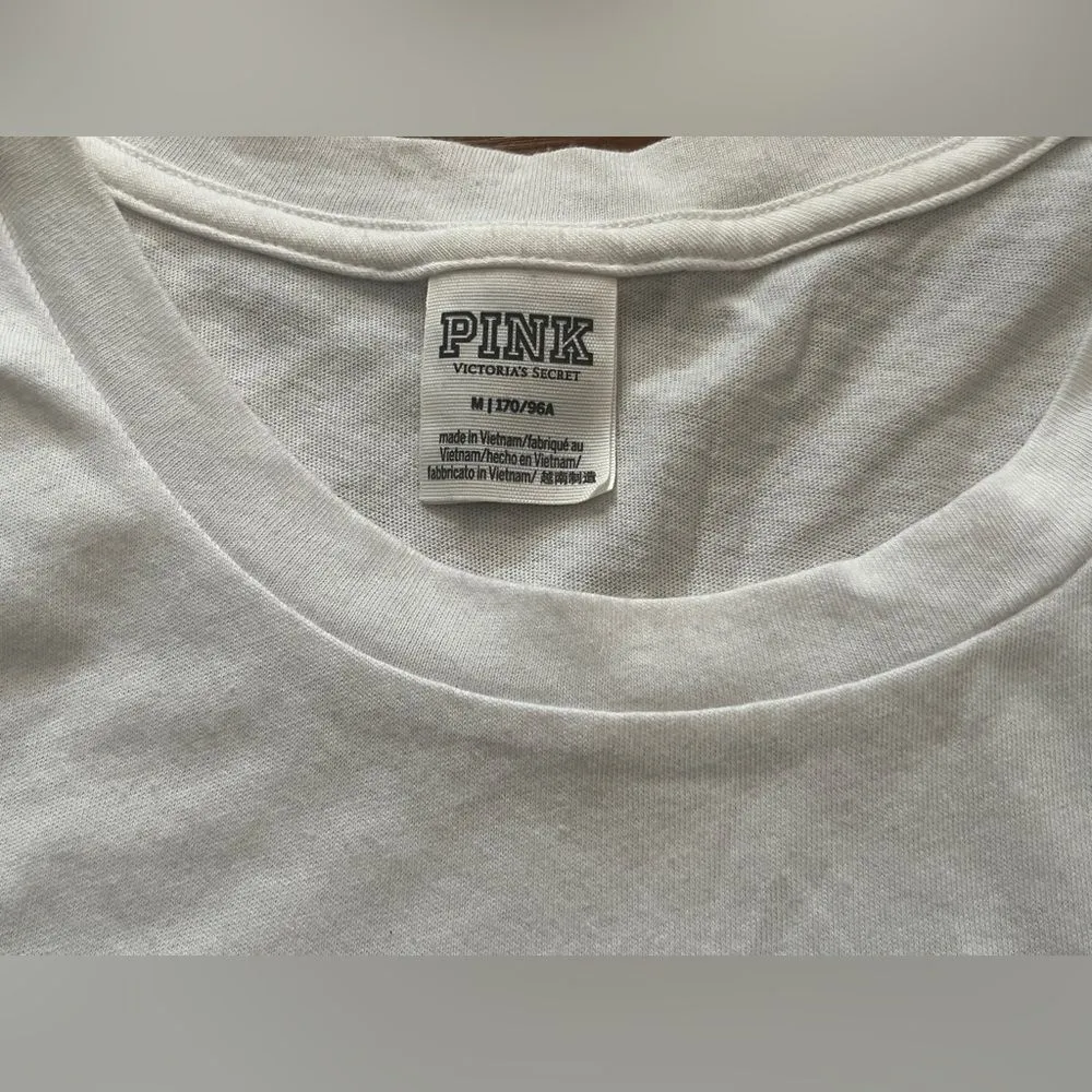 Victoria’s Secret Pink Las Vegas Sequin Top Colorblock Gray Black White Size M - Image 6