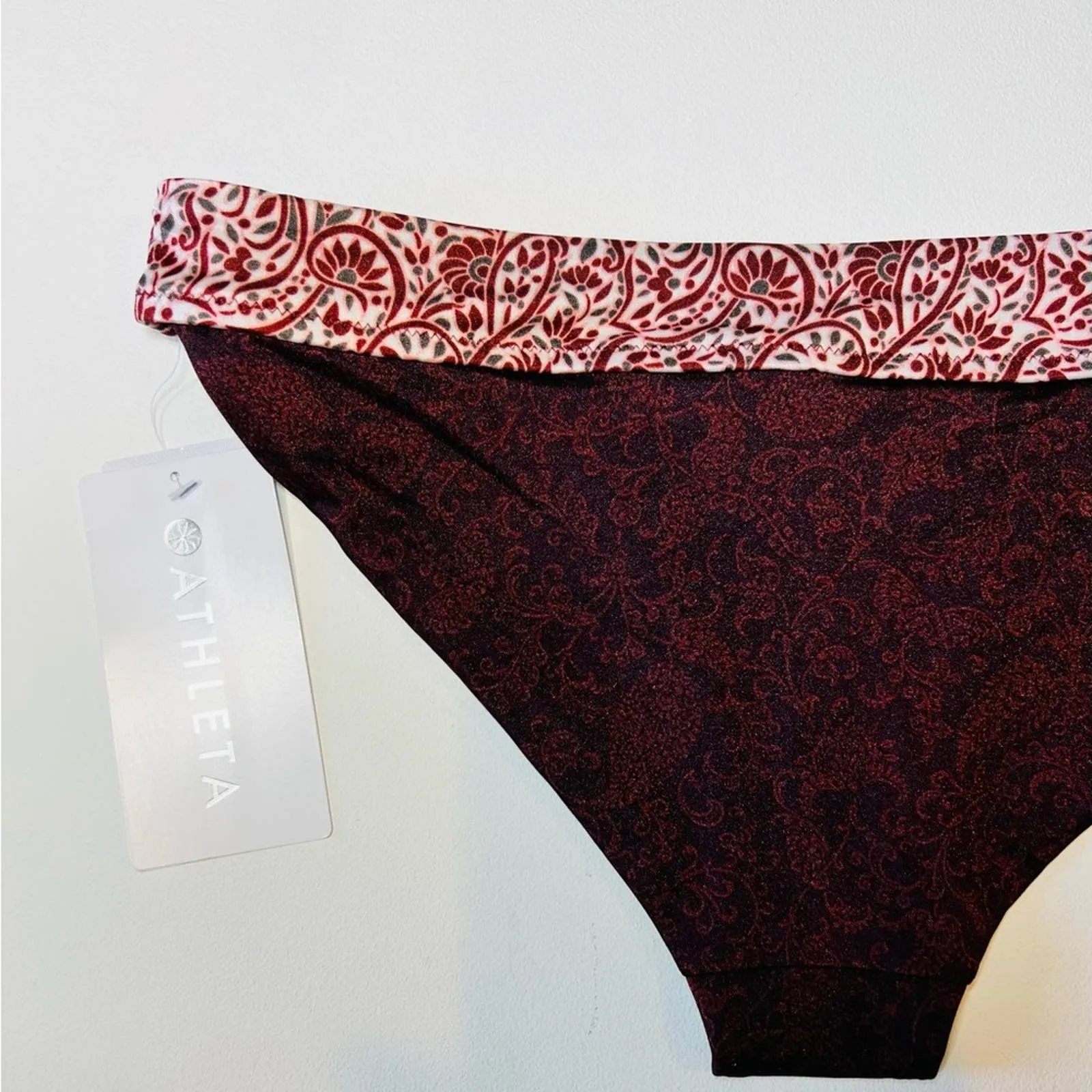 🆕 NWT Athleta Aqualuxe Batik Mid Rise Bottom Bikini Floral Swimsuit Size Medium - Image 13