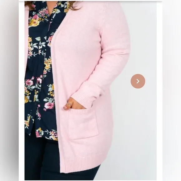 Plus Size pink Open Front Cardigan Womens Size 3X Everyday Essential - Image 2