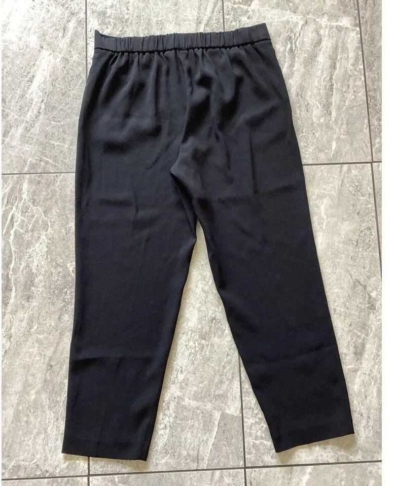 Aritzia Babaton Black Crepe Cohen Tapered Ankle Trouser Pants High Rise 8 - Image 4