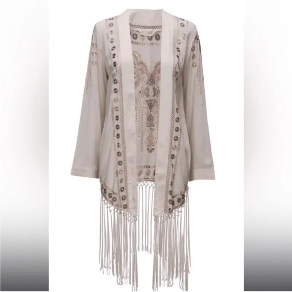 Sundance Ticket to Ride embroidered fringe jacket Boho Eclectic Free Spirit - Image 4