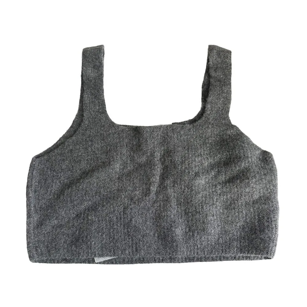 Everlane The Cozy Stretch Tank Wool Yak Blend Size Large Heathered Charcoal - Image 2
